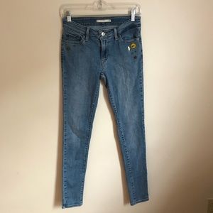 Levi 711 Skinny Jeans with Embellishments